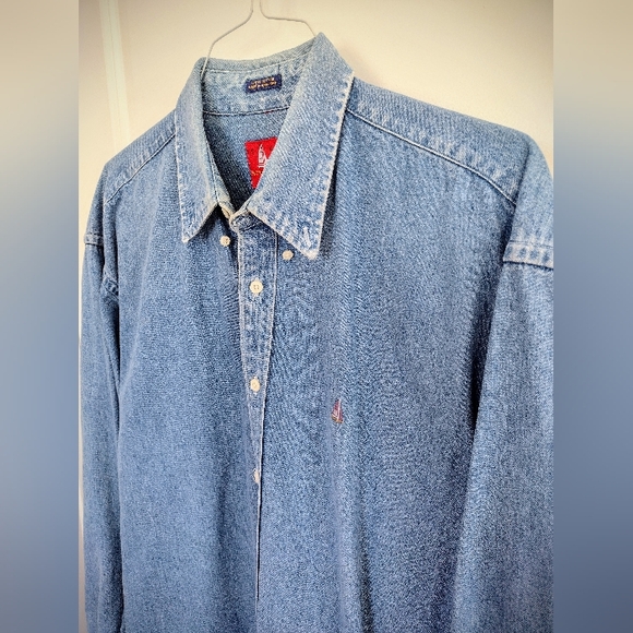 Vintage 90's Norsport Denim Shirt For Men Size Large Tall, Excellent Condition! - Picture 2 of 12
